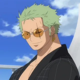 🍾 Roronoa Zoro One Piece roronoa zoro, one piece, аниме, персонаж, манга telegram sticker