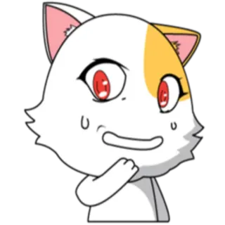 😬 猫, 动漫, 漫画, 可爱, 贴纸, 表情符号 whatsapp sticker