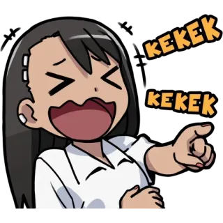🤣 KEKEK Аниме, Смех, Мем, Кек, Указывает, Смешной telegram sticker