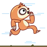 🏃♂️ ленивец, животное, мультфильм, бег, милый, иллюстрация telegram sticker