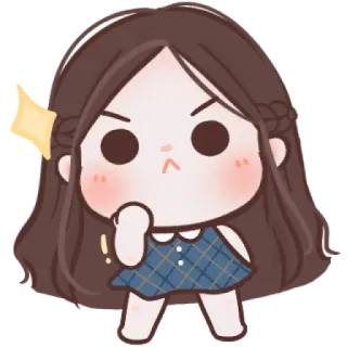 🧸 fille, dessin animé, mignon, agacé, non, stop telegram sticker