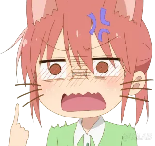 😾 Kobayashi Miss Kobayashi's Dragon Maid Anime, Dragón, Sirvienta, Enojado, Orejas de gato whatsapp sticker