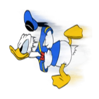 🏃 Donald Duck hoạt hình, vịt, chạy, phim hoạt hình, disney telegram sticker
