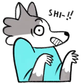 😨 Dibujo animado, Lobo, Animal, Divertido, Mono telegram sticker