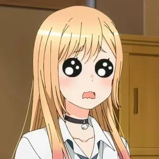 🥺 Marin Kitagawa My Dress-Up Darling anime, ragazza, scioccata, carina, My Dress-Up Darling, Marin Kitagawa, bionda telegram sticker