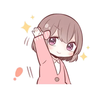 👋 anime, cartoon, girl, cute, sparkle, waving telegram sticker