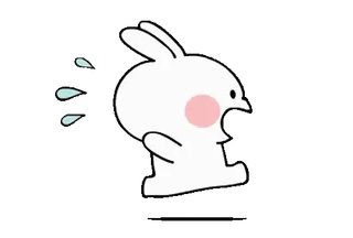 😳 кролик, кролик, плачет, грустный, эмодзи, милый telegram sticker