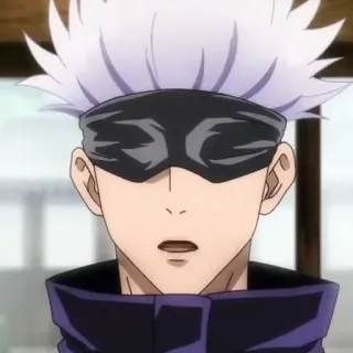 🛑 Gojo Satoru Jujutsu Kaisen Аниме, Персонаж, Годжо Сатору, Магическая битва, Повязка на глаза, Белые волосы whatsapp sticker