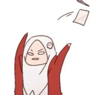 ℹ️ Kartun, Wanita, Melempar, Frustrasi, Kertas, Hijab, Merah, Putih telegram sticker