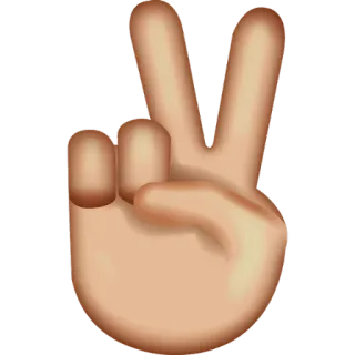 ✌ мир, победа, жест рукой, два пальца, знак, эмодзи telegram sticker