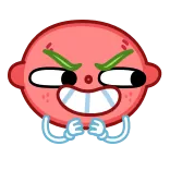 😈 dibujo animado, personaje, ilustración, emoji, expresión, enfadado, malvado whatsapp sticker