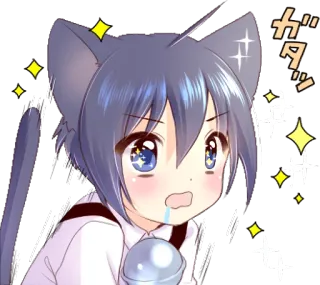 😍 ガダッ Anime, Catgirl, Dễ thương, Kawaii, Sticker whatsapp sticker