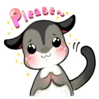 🙏 Please~ 슈가글라이더, 귀여운, 애원하는, 동물, 만화, 카와이 whatsapp sticker