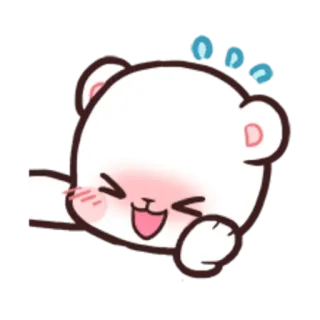 🤗 sticker, cute, bear, white bear, cartoon, happy telegram sticker