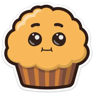 😳 มัฟฟิน, คัพเค้ก, หวาน, ของหวาน, อาหาร, น่ารัก, คาวาอิ telegram sticker