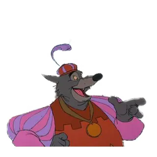 🐺 Sheriff of Nottingham Robin Hood cartoon, disney, animal, sheriff of nottingham, robin hood, anthropomorphic whatsapp sticker
