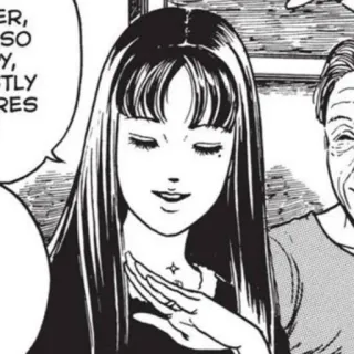 ☺️ Tomie Kawakami Tomie ER, 
SO
AY, 
PTLY
RES Tomie, Manga horror, Junji Ito, Piękna dziewczyna, Japoński horror telegram sticker
