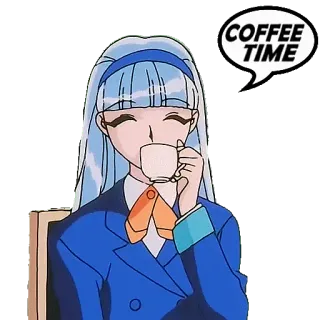 ☕️ COFFEE TIME café, anime, bebida, café, relaxar, menina telegram sticker