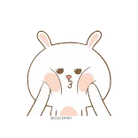 😚 thỏ, hoạt hình, dễ thương, động vật, nhãn dán whatsapp sticker