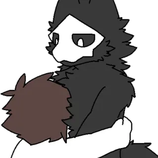 🖤 Puro Changed Alterado, Puro, cientista, abraçando, furry telegram sticker
