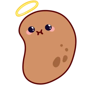 😇 Desenho animado, Feijão, Kawaii, Halo, Fofo, Comida telegram sticker