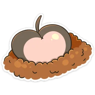🍏 桃, 可愛い, フルーツ, かわいい, 巣, 甘い, デザート telegram sticker