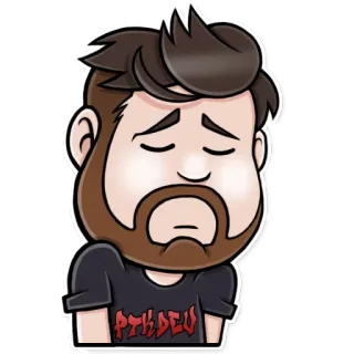 😔 PTKDEV грустный, мультфильм, мужчина, борода, выражение telegram sticker