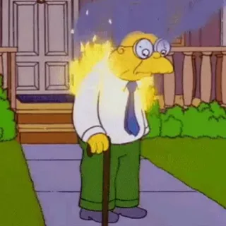 🔥 Hans Moleman The Simpsons cartoon, hans moleman, simpsons, fire telegram sticker