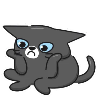 ☹️ gatto, triste, cartone animato, animale, adesivo telegram sticker