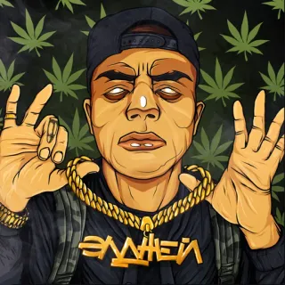 🤙 Eldzhey ЭЛДЖЕЙ Eldzhey, Rapper russo, Folhas de maconha, Hip Hop whatsapp sticker