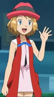 👋 Serena Pokémon Аниме, Покемон, Серена, Мультфильм, Персонаж whatsapp sticker