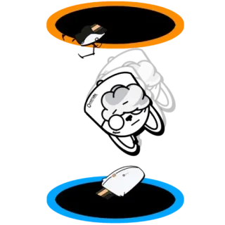 🕳 传送门, 冰淇淋, 兔子, 电子游戏, 卡通 telegram sticker