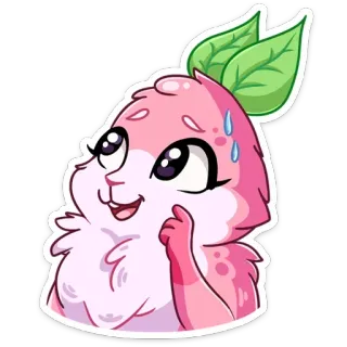 😰 การ์ตูน, น่ารัก, คาวาอิ, สัตว์, สติกเกอร์, สีชมพู telegram sticker