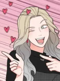 🥰 Desenho animado, Piscadela, Corações, Sorrindo, Apontando telegram sticker