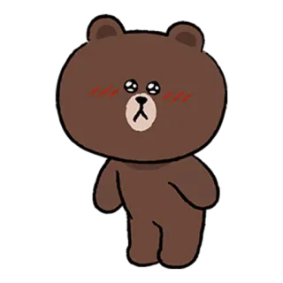😶 Brown oso, marrón, dibujos animados, lindo, kawaii, LINE Friends telegram sticker