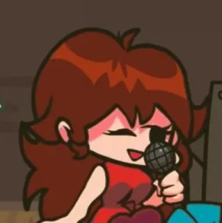 🍬 Girlfriend Friday Night Funkin' Gra wideo, Gra rytmiczna, Kreskówka, Postać żeńska, Mikrofon telegram sticker