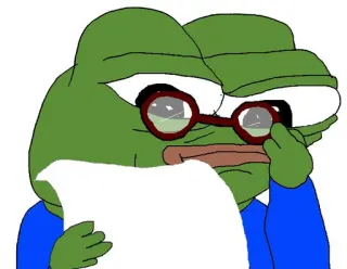 🧐 Pepe the Frog Pepe la rana, Meme, Cultura de internet, Leyendo, Gafas, Dibujos animados telegram sticker