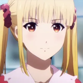 📱 Anime, Mädchen, Blond, Zöpfe, Charakter telegram sticker