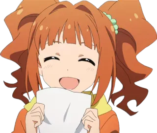 😊 Anime, Cartone animato, Felice, Ragazza, Sorridendo telegram sticker