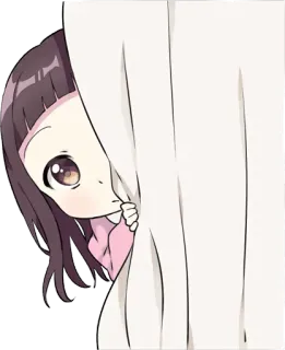 👀 Anime, Lindo, Chica, Asomando, Tímida, Kawaii whatsapp sticker