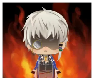 😡 Anime, Giận dữ, Lửa, Dao, Phim hoạt hình, Nhân vật, Kính một tròng whatsapp sticker
