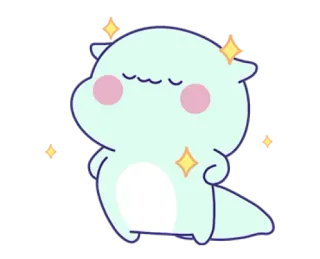 💗 mono, kawaii, brillante, dibujos animados, azul claro, feliz telegram sticker