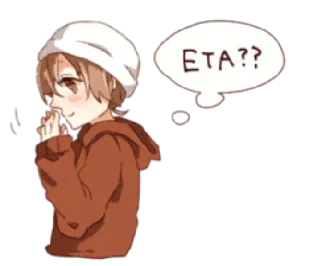 ❓ ETA?? anime, boy, question, cartoon, character telegram sticker