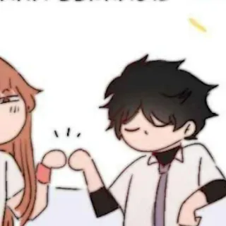 🐈‍⬛️ Cartoon, Faustcheck, Freundschaft, Anime, Manga whatsapp sticker
