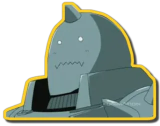 😐 Alphonse Elric Fullmetal Alchemist อนิเมะ, การ์ตูน, ชุดเกราะ, ตัวละคร, มาสคอต telegram sticker