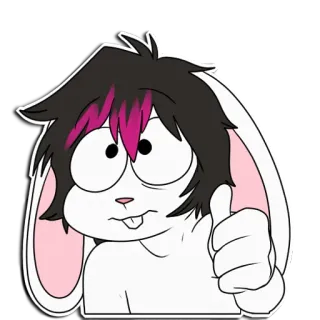 👍 Max Max & Ruby rabbit, bunny, thumbs up, cartoon, approval, animal, furry telegram sticker