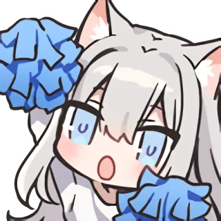 😘 Аниме, Няшка, Черлидер, Милый, Кавай, Чиби, Фан-арт, Эмодзи telegram sticker