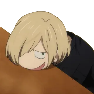 😏 Yuri Plisetsky Yuri!!! on Ice Аниме, Yuri on Ice, Юрий Плисецкий, Мультфильм, Уставший, Сонный, Персонаж whatsapp sticker