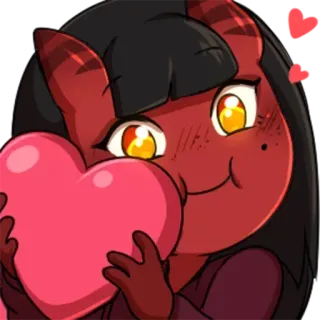 ❤️ Dämon, Herz, süß, rot, Liebe telegram sticker