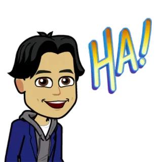 😆 HA! Dessin animé, Personnage, Emoji, Humour, Expression, Rire, Drôle telegram sticker